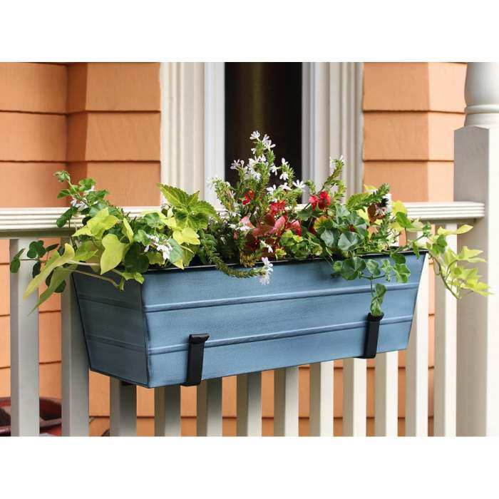 Achla Nantucket Blue Flower Box Wall Mount Kit